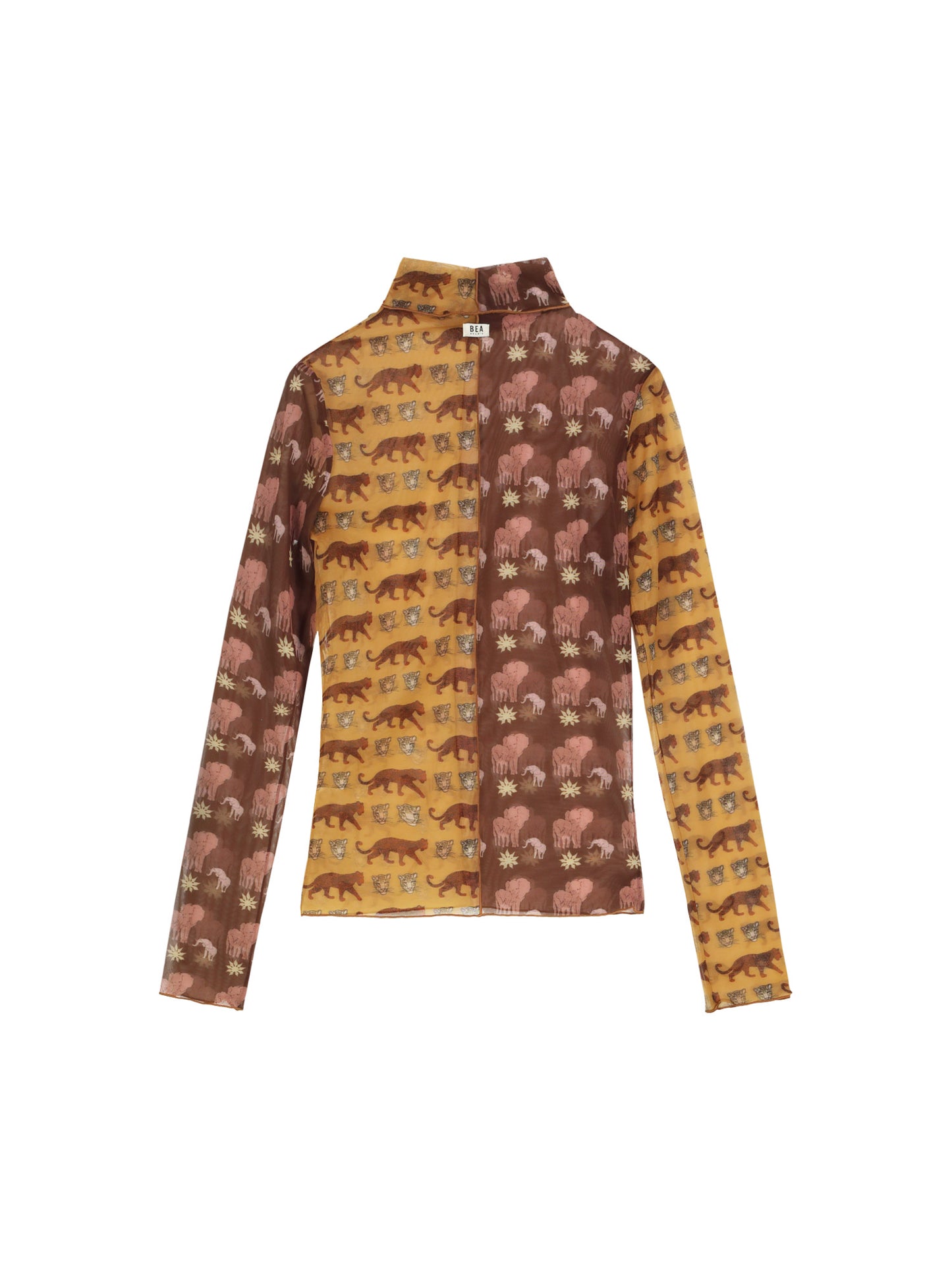 SHEER TURTLENECK - MIXED PATTERN