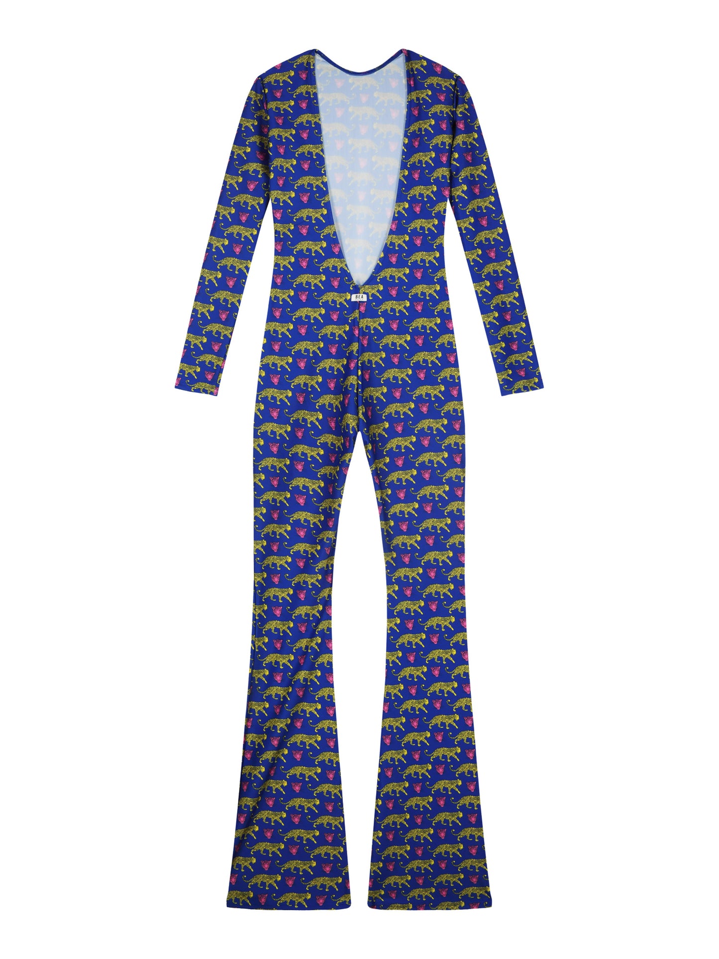 FLAIR JUMPSUIT LONG SLEEVES - LEOPARD