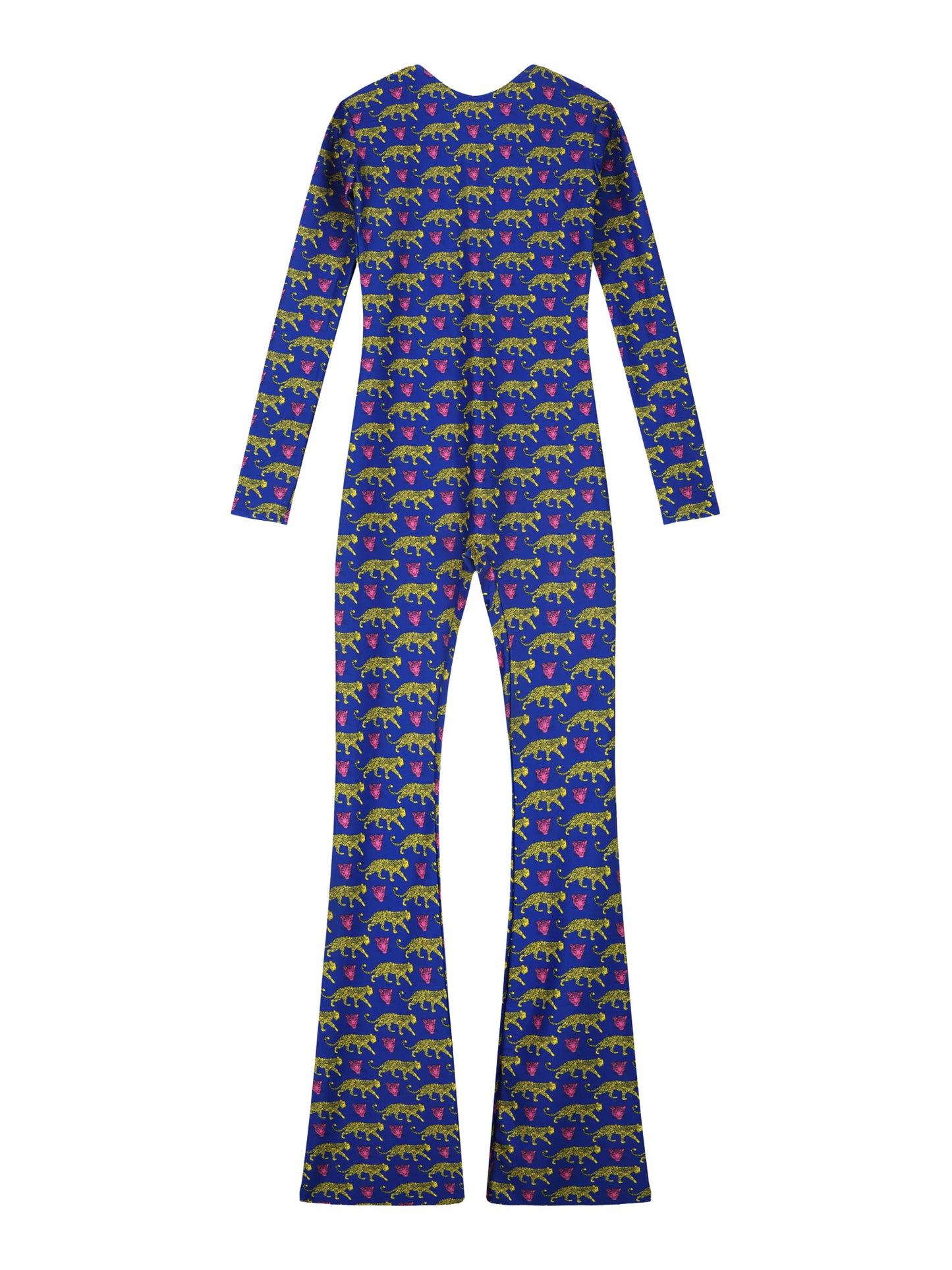 FLAIR JUMPSUIT LONG SLEEVES - LEOPARD