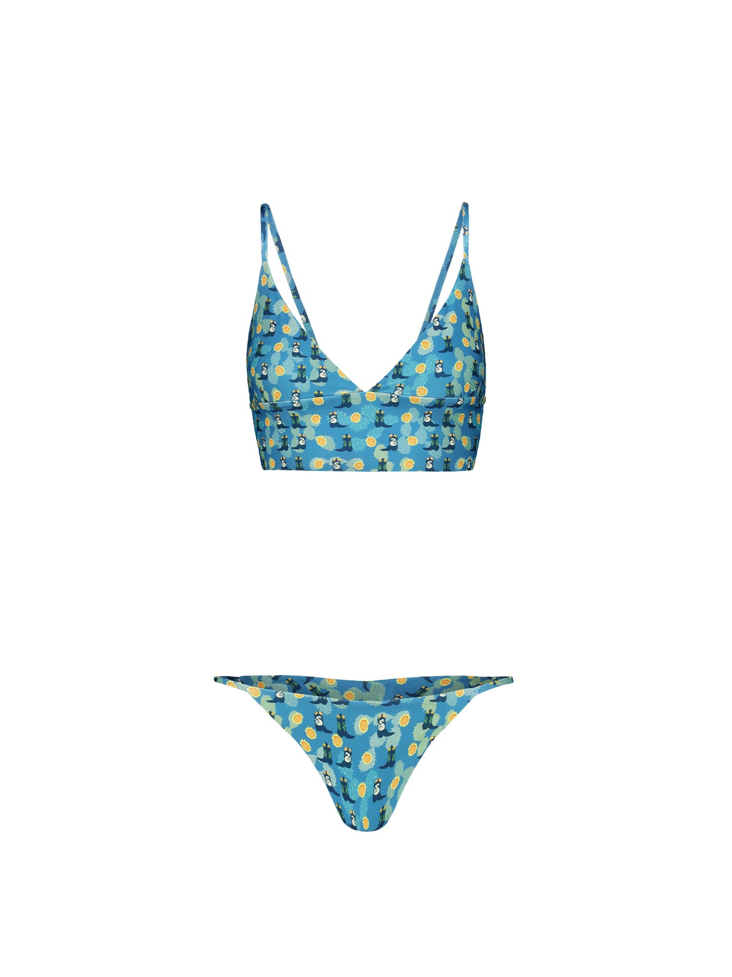 NINA BIKINI TOP - BLUE BOOTS
