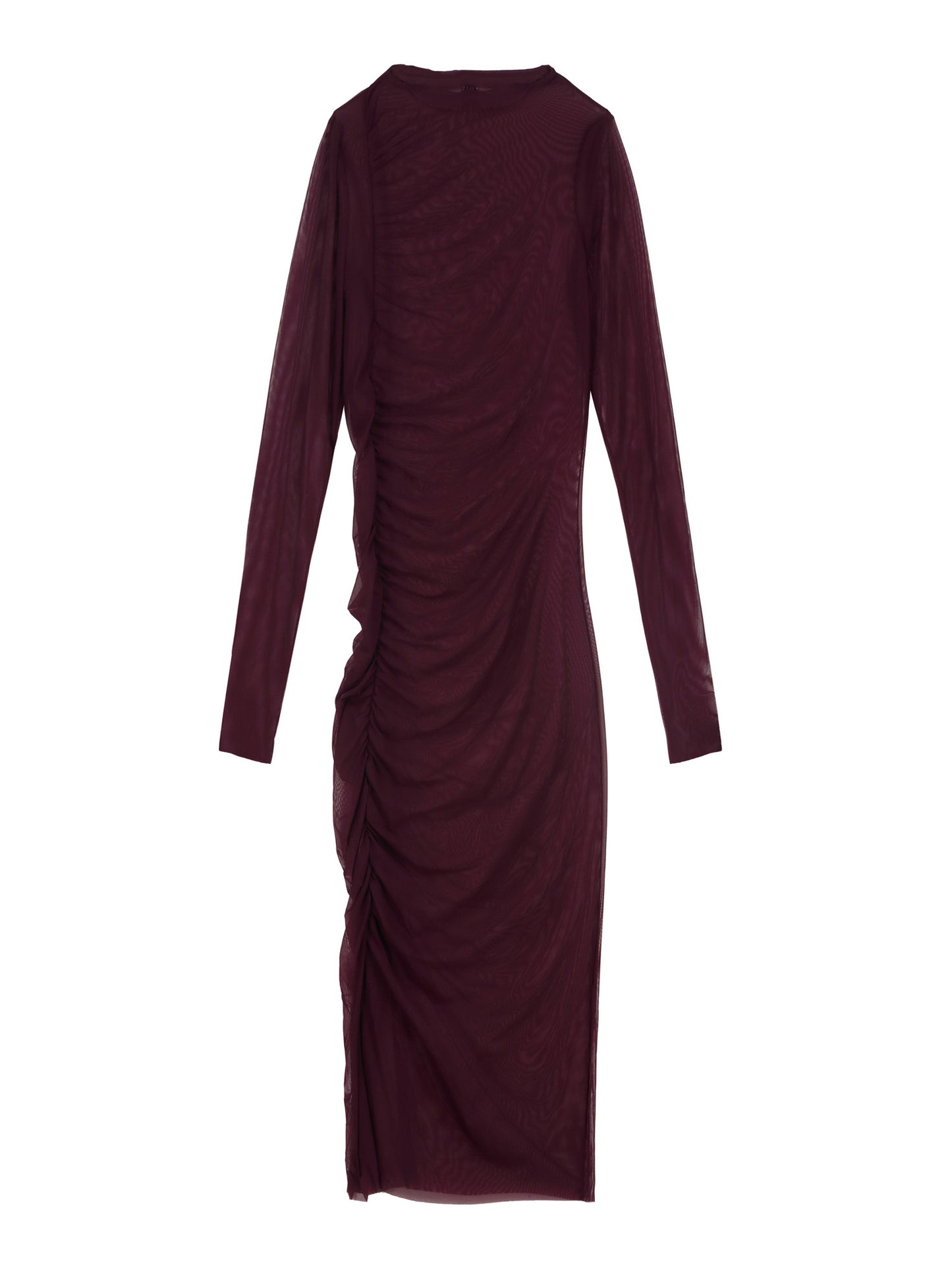 SHEER LONG VEST - BURGUNDY