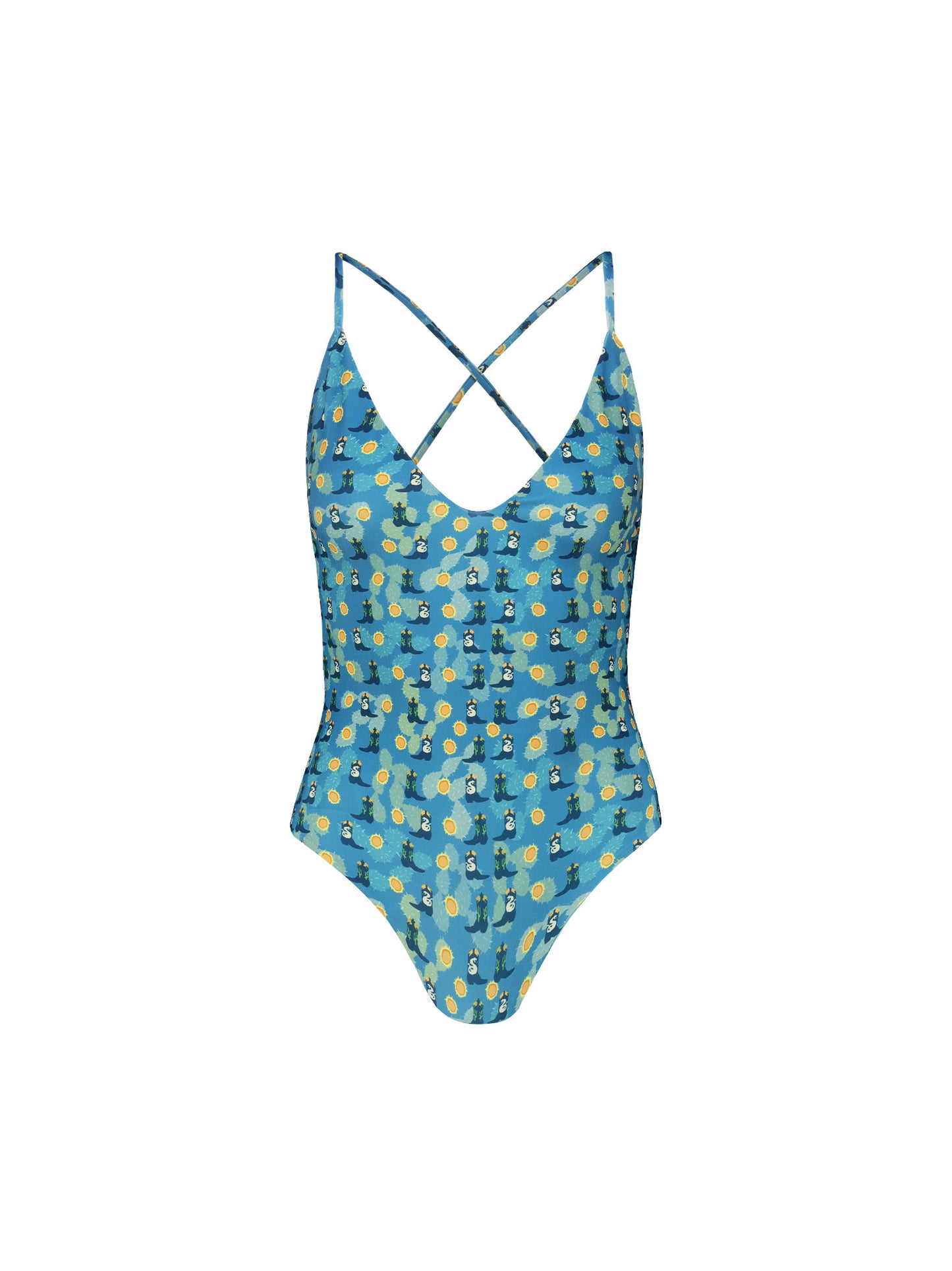 ZION SWIMSUIT - BLUE BOOTS