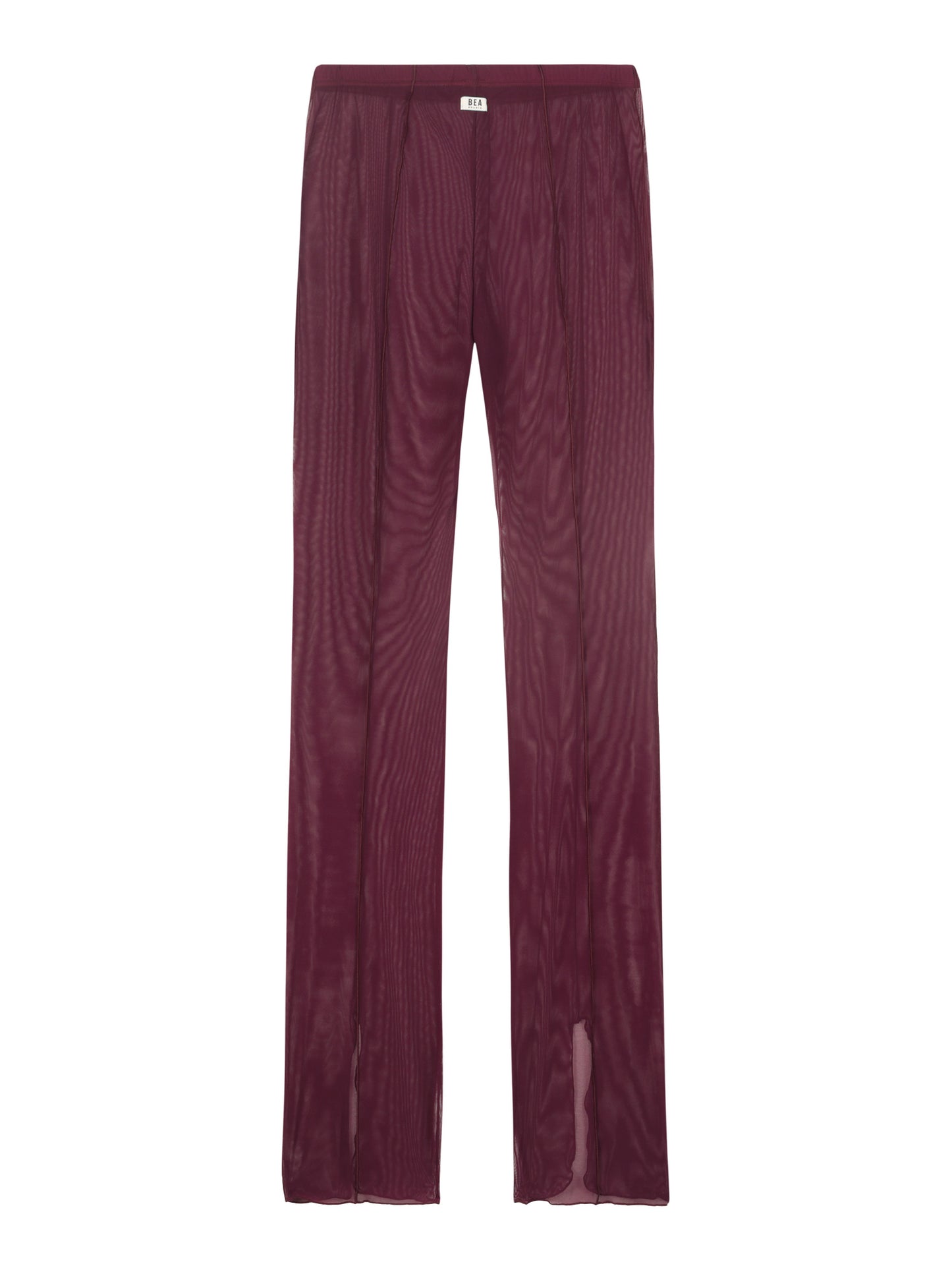 SHEER FLAIR PANTS - BURGUNDY