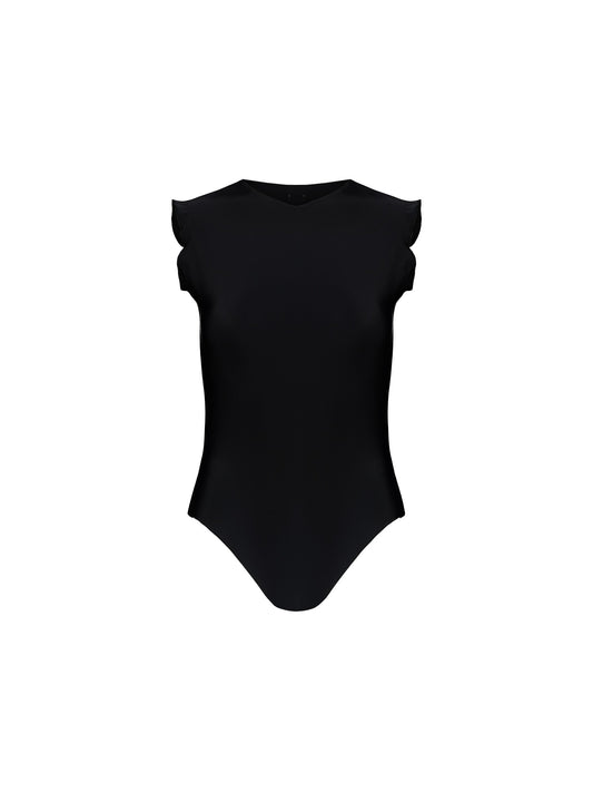 SLEEVELESS BODYSUIT - BLACK