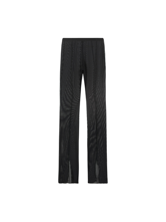 SHEER FLAIR PANTS - BLACK