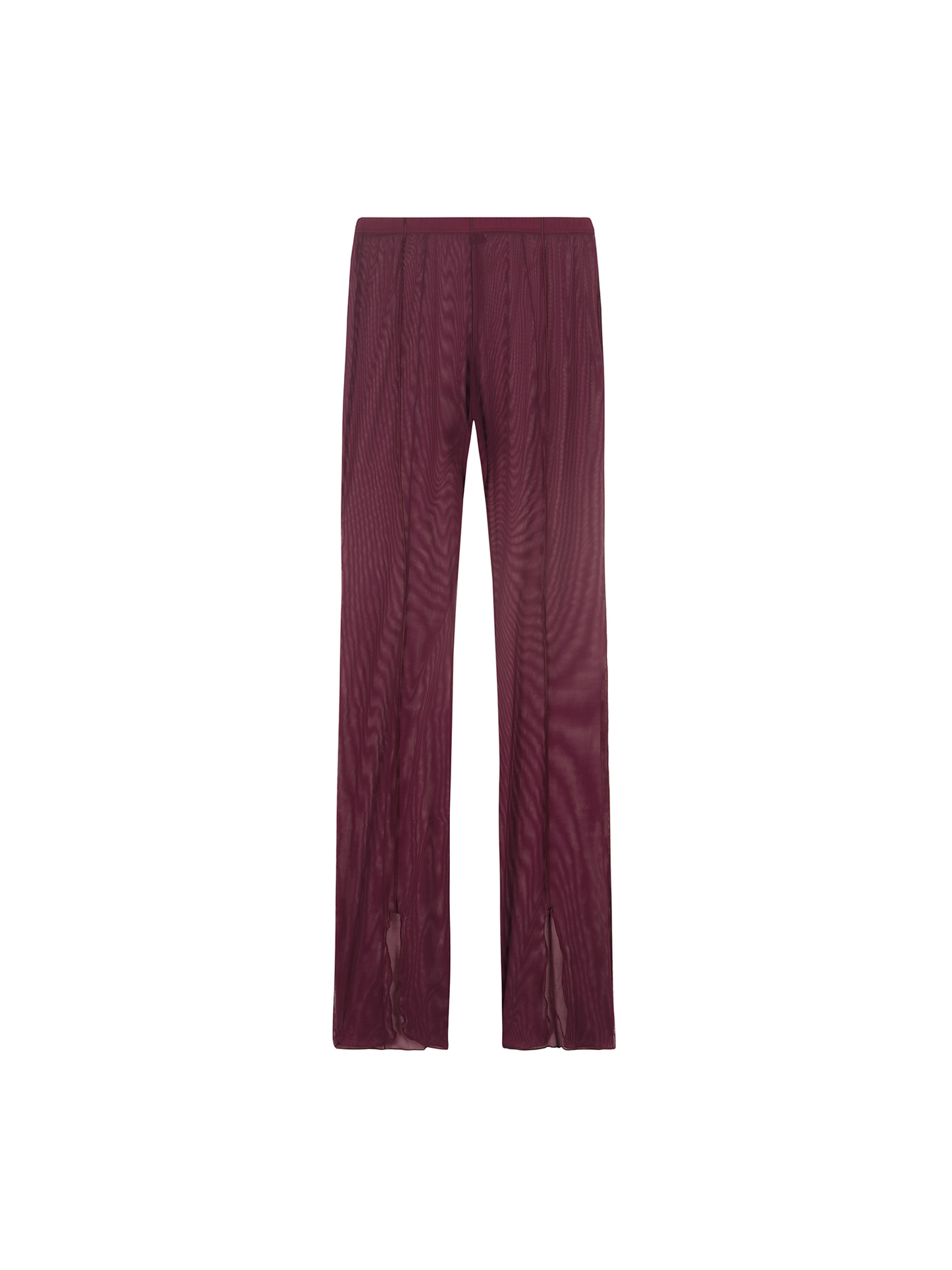 SHEER FLAIR PANTS - BORGOGNA