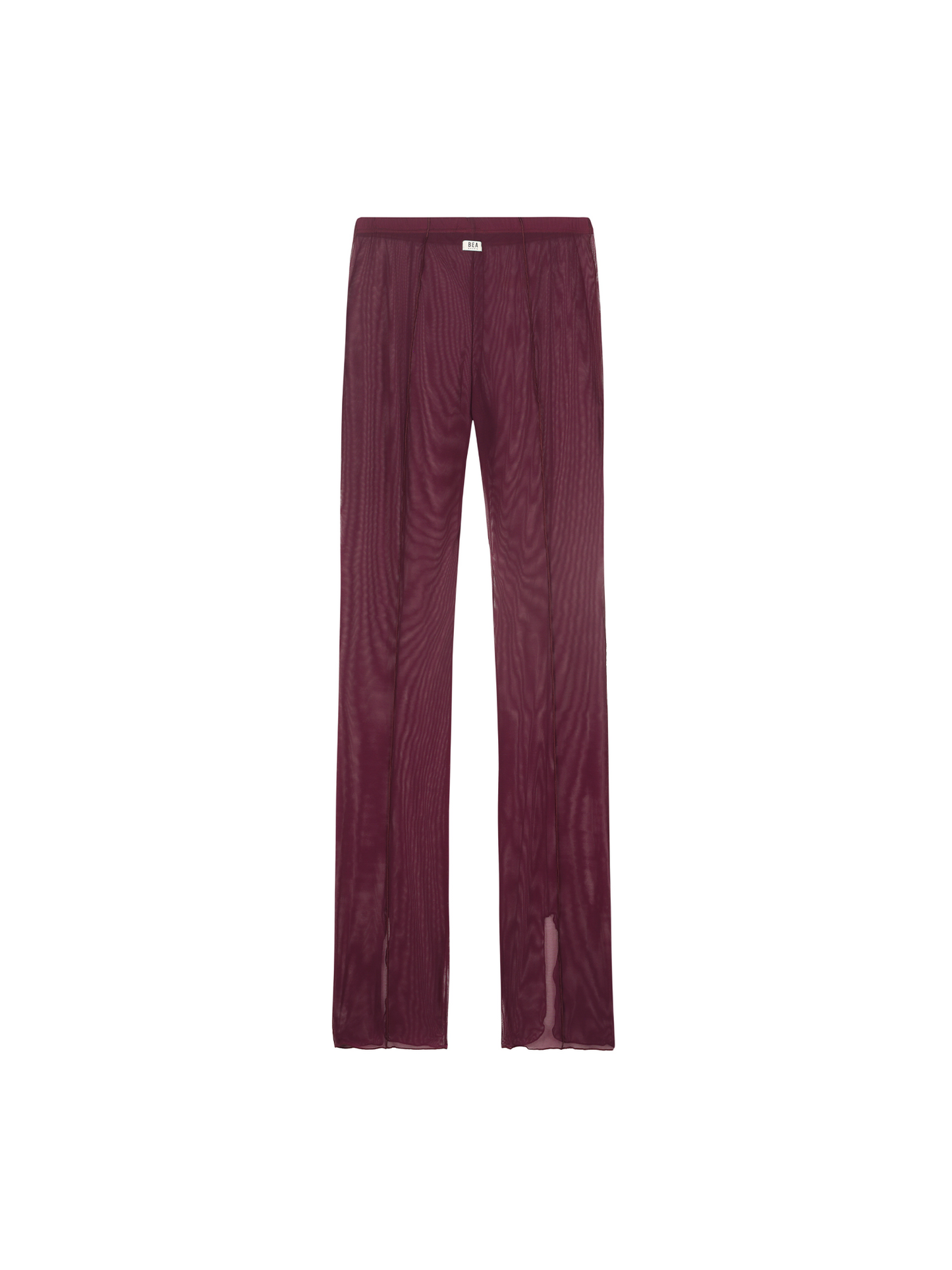 SHEER FLAIR PANTS - BORGOGNA