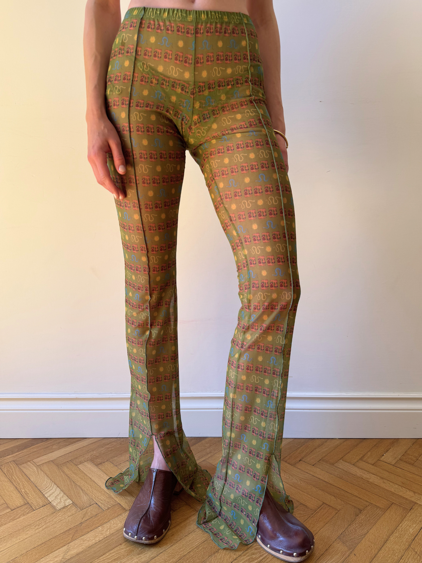 SHEER FLAIR PANTS - SNAKE & SAND