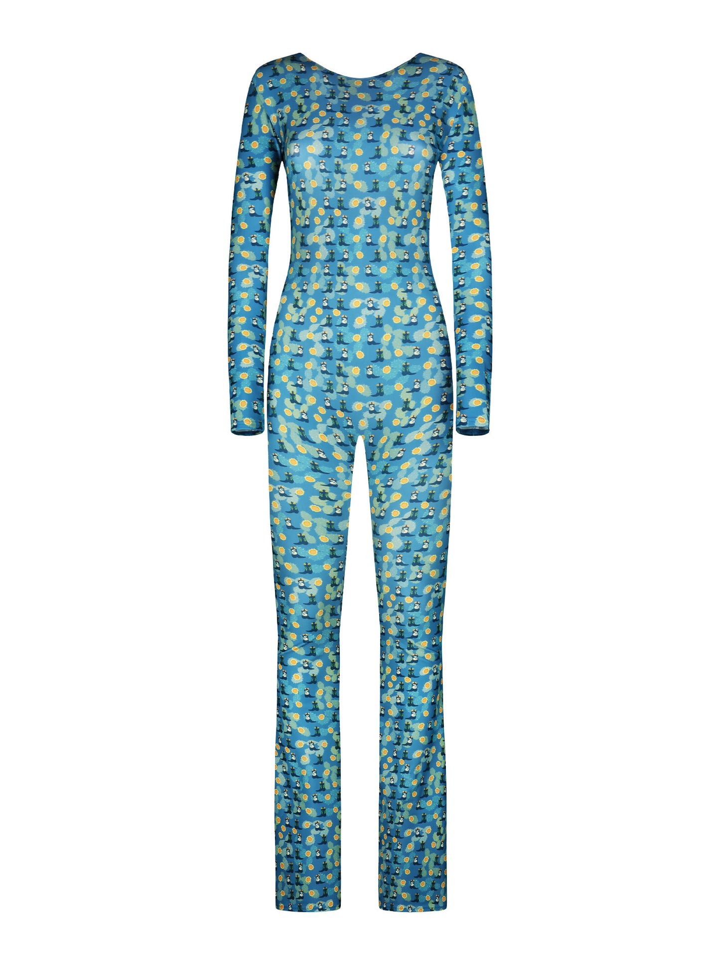 FLAIR JUMPSUIT LONG SLEEVES - BLUE BLOOTS