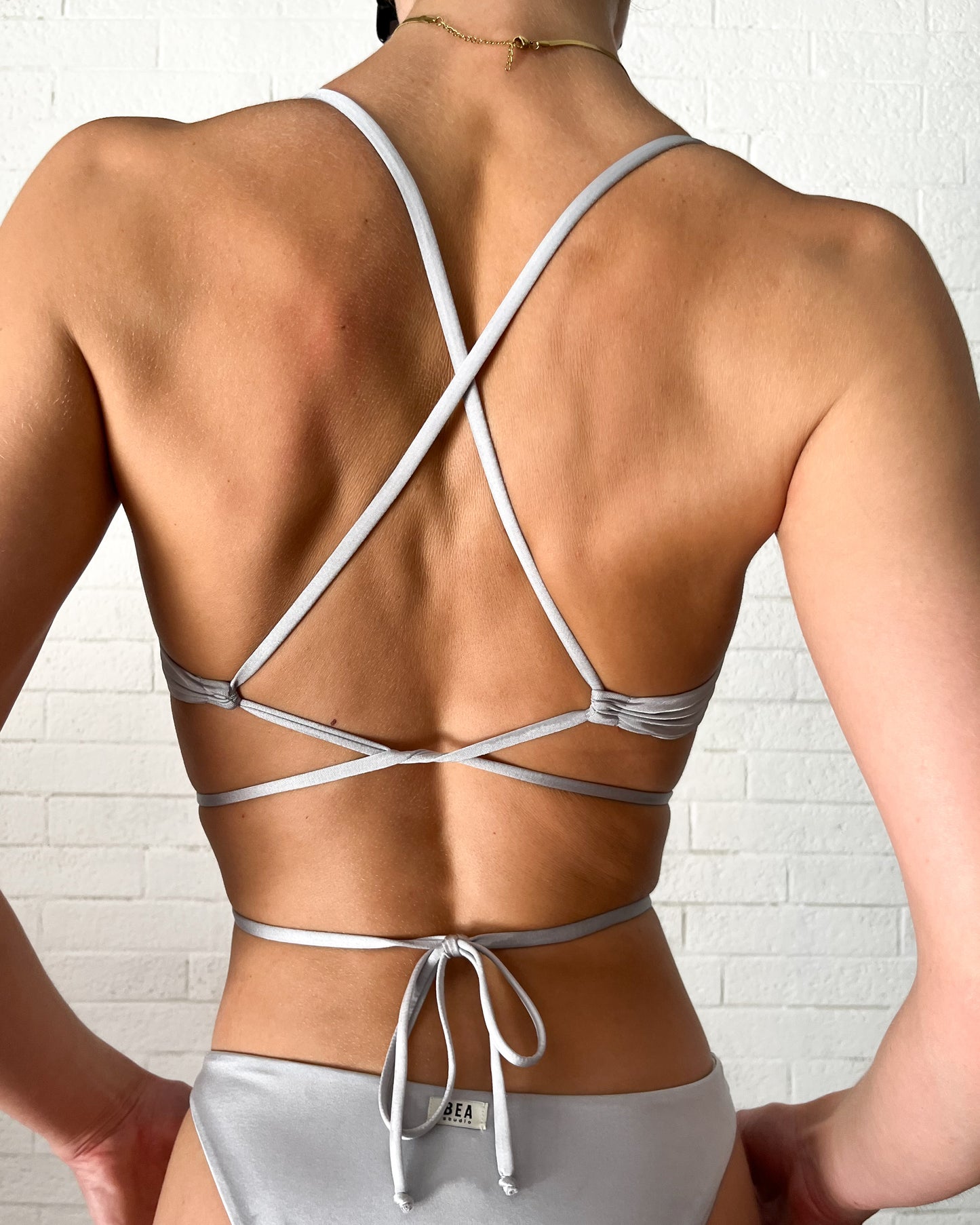 LOLA BIKINI TOP - ARGENTO