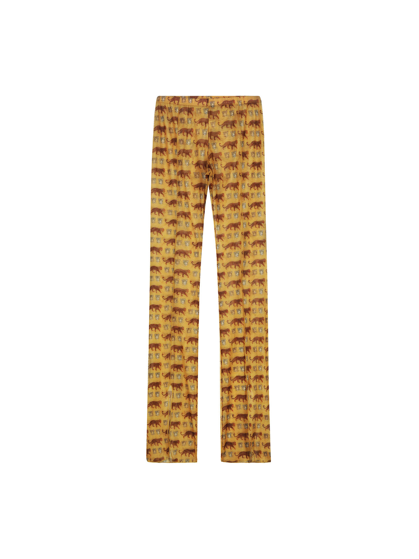 SHEER FLAIR PANTS - LEOPARDO sand