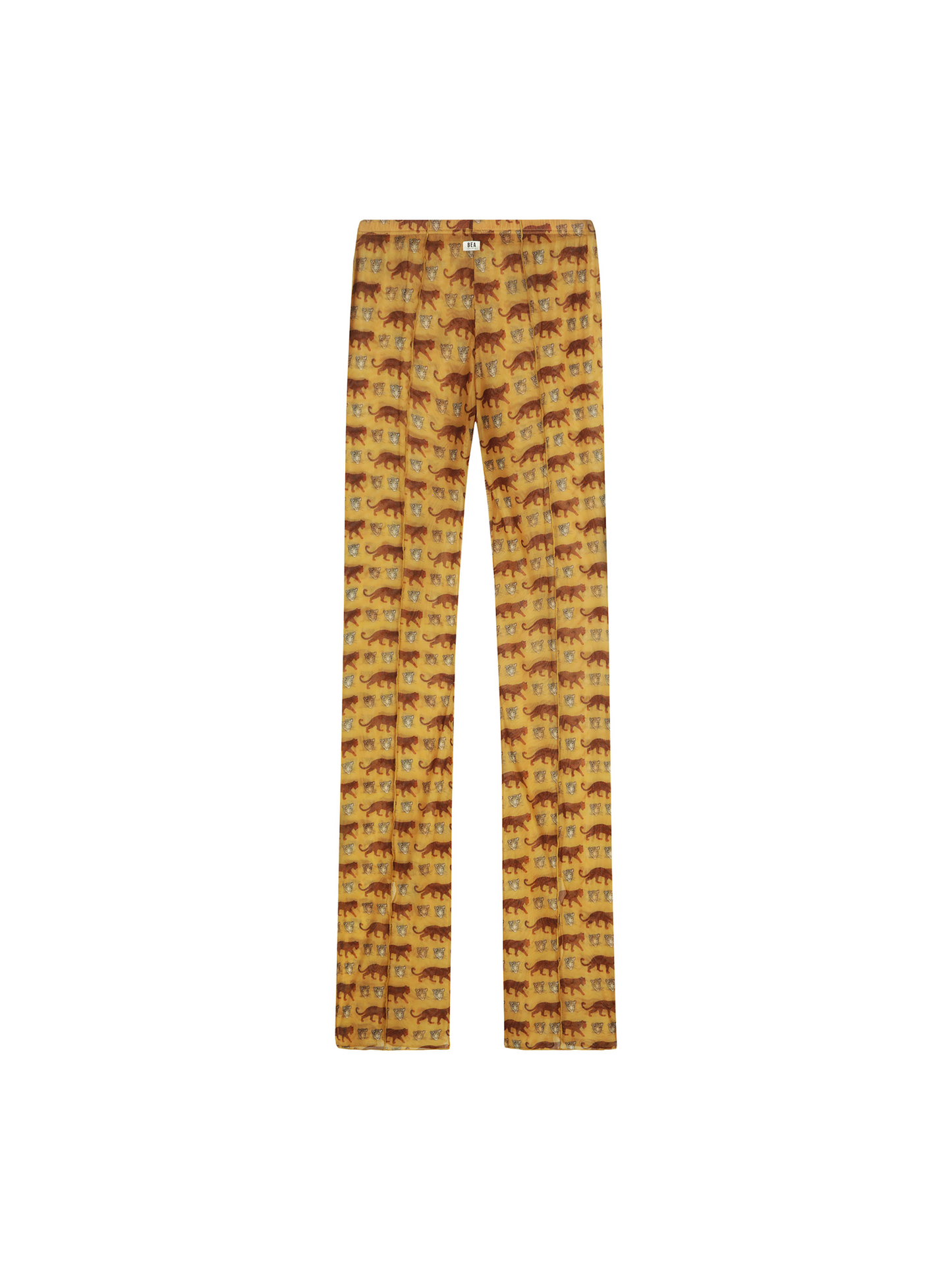SHEER FLAIR PANTS - LEOPARDO sand